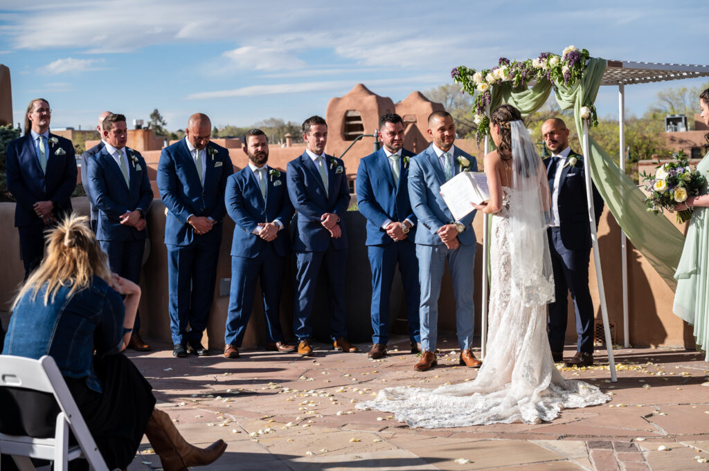 outdoor wedding ceremony at La Fonda