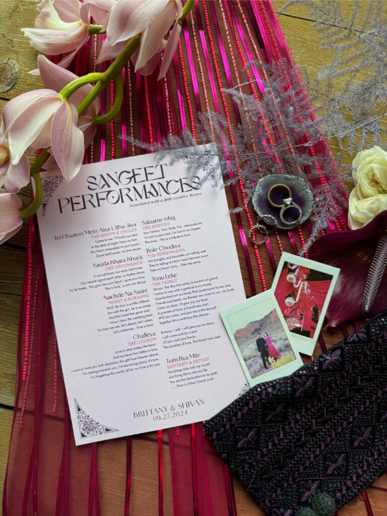 wedding flatlay with details