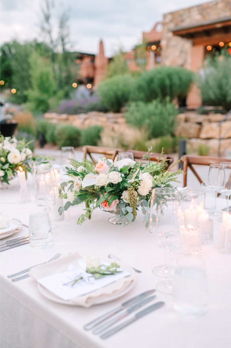 Floral centerpiece for wedding in New Mexico.