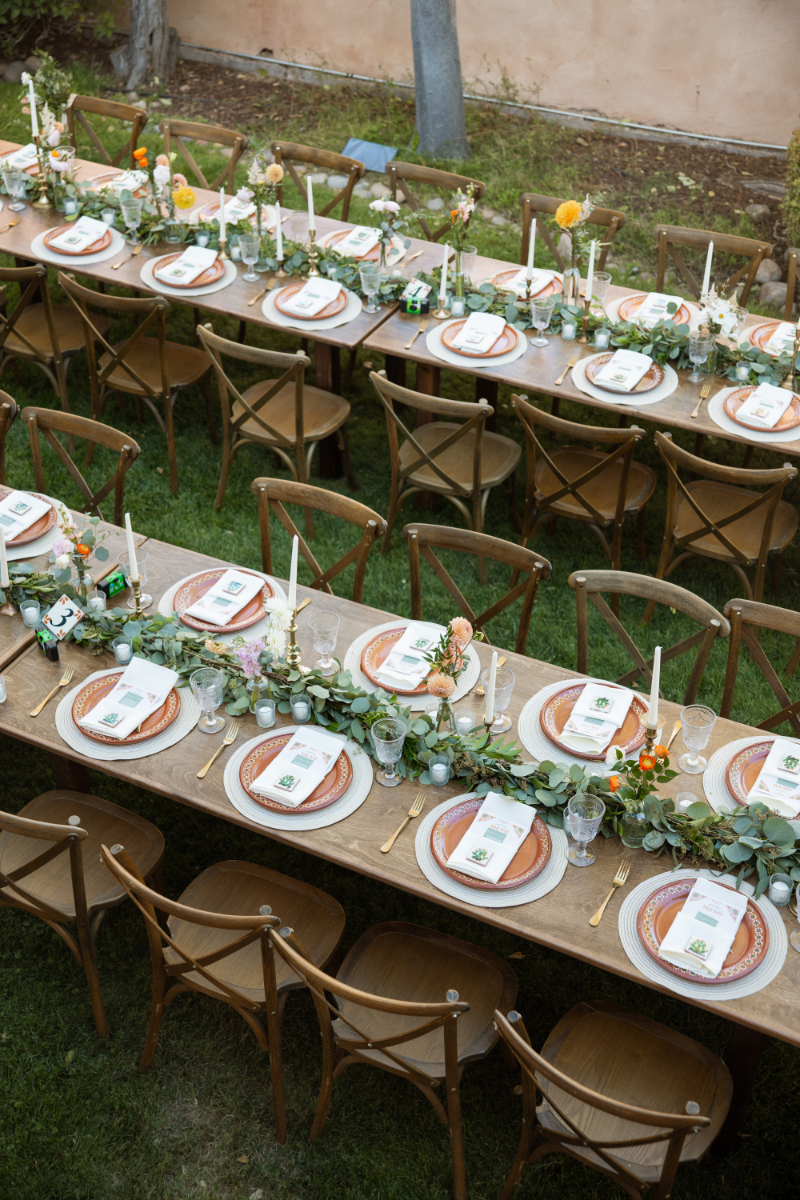 The Desert Compass, one of the best places to get married in New Mexico, decorated for reception.
